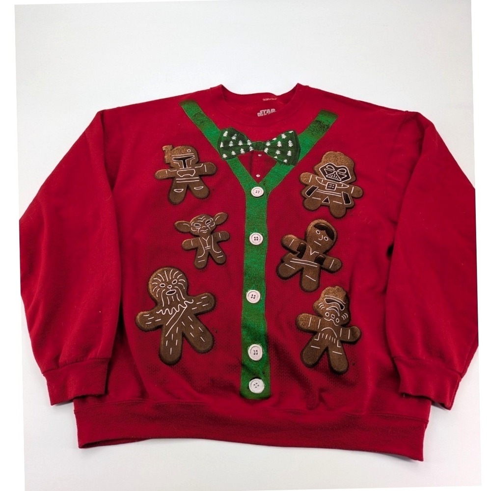 Star Wars Ugly Sweater Sweatshirt Size XL Gingerbread Vader Yoda Chewbacca